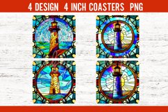 BUNDLE Stained Glass Square Coaster Sublimation Designs PNG Product Image 9