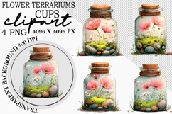 Whimsical Flower Jar Watercolor Flower Jar Clipart Product Image 1