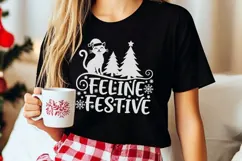 Feline Festive Svg, Funny Cat Christmas Svg, Cat Lover Svg. Product Image 7