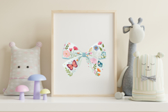 Butterfly Flower Coquette Bow Clipart, garden spring bow PNG Product Image 7