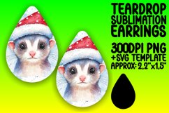Cute Teardrop Earrings Design for Sublimation , Christmas Wa Product Image 1