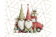 Vintage Truck Christmas Gnomes Clipart PNG, Cute Gnome Png Product Image 4