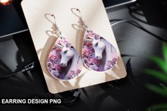 3D Unicorn Earrings Teardrop Sublimation - Unicorn Earrings Product Image 1