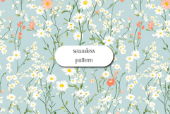 Wildflowers Digital Paper , Flowers Scrapbook, Meadow paper Product Image 1