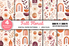 Fall Floral Digital Pattern JPG Product Image 1