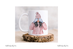 Cozy Girl with Mittens PNG Set, Winter Woman Illustration Product Image 7