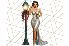 Vintage Glamorous Christmas Party Clipart PNG, Holiday Png Product Image 4