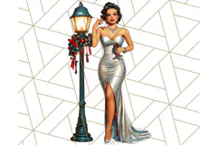 Vintage Glamorous Christmas Party Clipart PNG, Holiday Png Product Image 4