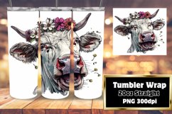 Farmyard Cow Watercolor Tumbler Sublimation - 20oz Product Image 1