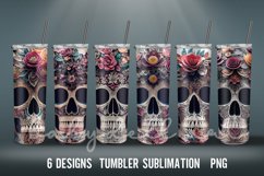 Day of the dead 3D Tumbler Sublimation Design PNG Product Image 1