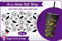 Halloween Pumpkins 16 oz Tumbler strata full wrap svg Product Image 1
