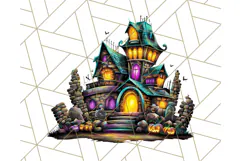 Haunted Houses Clipart PNG, Spooky Halloween Homes Product Image 4