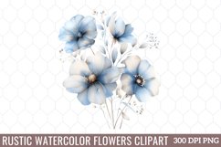 Watercolor Rustic Flowers Clipart Product Image 1
