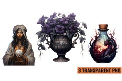 Watercolor Halloween Witch sublimation , PNG Product Image 1