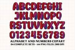 Knitted Alphabet png clipart, knitted texture doodle letters Product Image 2