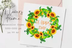 Watercolor Bouquet of Sunflowers Summer.Watercolor Clipart. Product Image 2