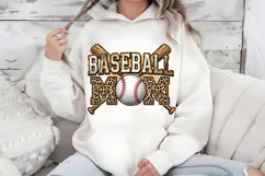Baseball Mom PNG, Leopard Sports Game Day Sublimation Product Image 7