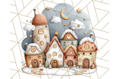 Cozy Cookie Village Clipart, Gingerbread Holiday PNG Product Image 4