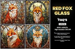 Red Fox Stained Glass Square Coaster - 4 Variation Product Image 2