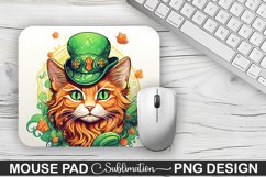 St. Patrick&#039;s Day Cat Sublimation Mouse Pad Design Product Image 1