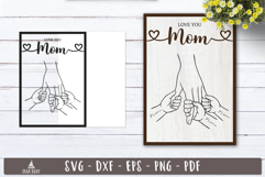 Love You Mom Kids Holding Hands SVG | Personalized Laser cut Product Image 2