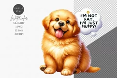 Dog clipart, I'm not fat clipart, Funny quote Product Image 1