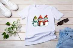 colorful Christmas snowman clipart, snowman sublimation Product Image 2