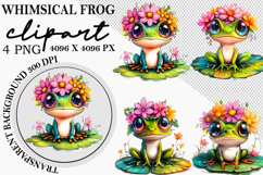 Whimsical frog clipart Png Product Image 1
