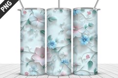 3D Flowers Tumbler Wrap | Sublimation Design | Tumble PNG Product Image 5