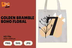 Golden Bramble Boho Floral Monogram Product Image 1