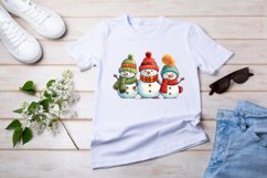 colorful Christmas snowman clipart, snowman sublimation Product Image 2