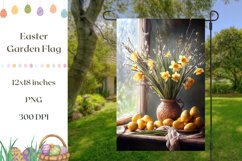Happy Easter Garden Flag, Flowers Garden Flag Design Product Image 1