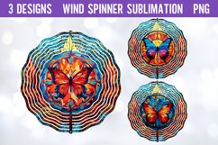 Butterfly Stain Glass Wind Spinner Sublimation PNG Product Image 1