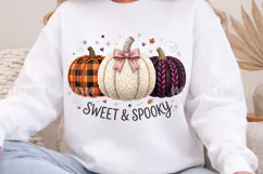 Sweet and Spooky PNG, Cute Pumpkins Sublimation Design Product Image 7