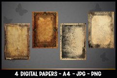 4 Vintage Digital Papers I Junk Journal Pages Product Image 2