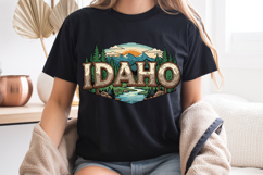 Idaho State PNG, Vintage Mountain River Elk Sublimation Product Image 8