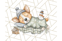 Christmas Pets in Pajamas Clipart PNG, Christmas Png Clipart Product Image 4