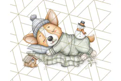 Christmas Pets in Pajamas Clipart PNG, Christmas Png Clipart Product Image 4