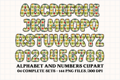 CUTE MONSTER SCHOOL Alphabet A-Z Numbers Clipart PNG 300 DPI Product Image 2
