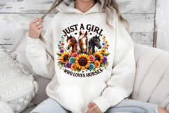 Just A Girl Who Loves Horses PNG, Country Cowgirl Design Product Image 7