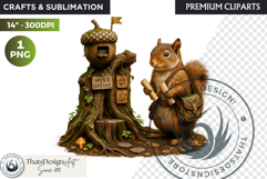 Fantasy clipart Magical Forest Village PNG for scrapbooking Product Image 1