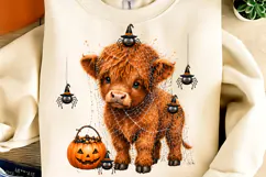 Halloween Highland Cow PNG, Halloween Highland Cow PNG Product Image 7