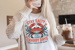 Stay salty stay sunny crabby days PNG sublimation |Beach &amp; S Product Image 5