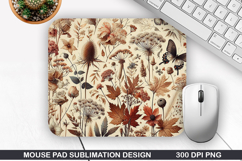 Flowers Mouse Pad Sublimation, Autumn Mouse Pad PNG Design Product Image 1