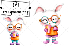 Summer Funny Animals Clipart Watercolor PNG Product Image 1
