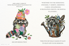 Quirky Autumn Raccoon Clipart Product Image 2