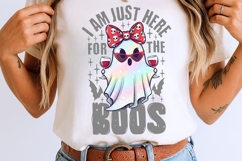 I am Just Here For The Boos Png, Wine Lover Halloween Png. Product Image 6