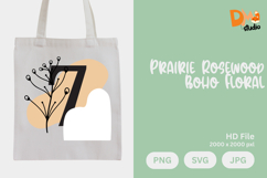 Prairie Rosewood Boho Floral Monogram Product Image 1