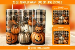 Pumpkin Tumbler Sublimation Wrap, 20 oz Fall Tumbler Wrap Product Image 1