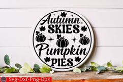 Autumn Skies Pumpkin Pies Fall Round Sign SVG Product Image 2